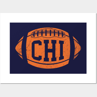 CHI Retro Football - Navy Posters and Art